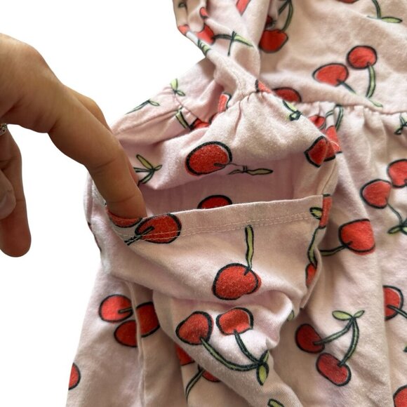 Harper Canyon Cherry Print Flutter Sleeve Dress Pink Size 6 - Picture 2 of 4